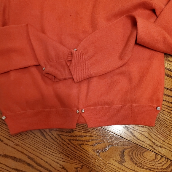 💥💫HOST PICK!💥💫DEAL!Cardigan Cozy Roberta Scarpa orange sexy cardi.size 10 - Picture 11 of 12